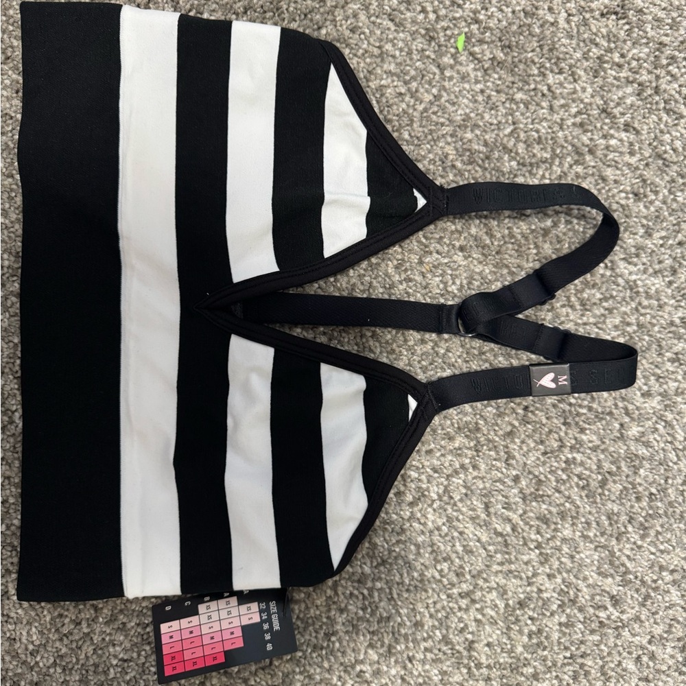Victoria's Secret Black and White Striped Bra